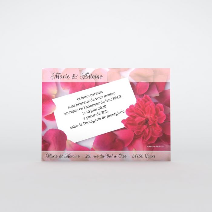 Invitation Mariage Petales De Rose Planet Cards