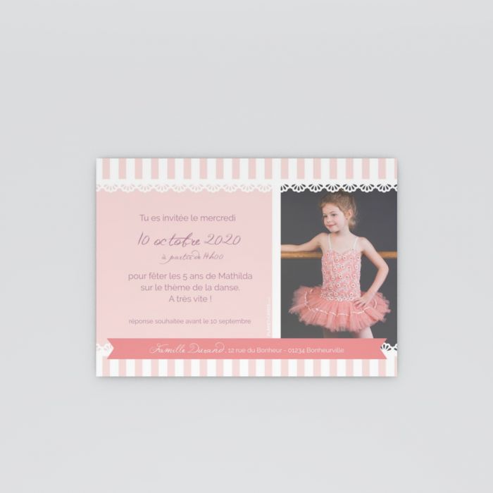 Invitation Anniversaire Enfant Danseuse Etoile Planet Cards