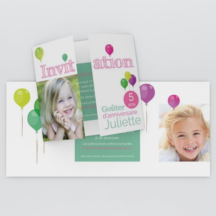 Invitation Anniversaire Enfant Ballon Couleurs Planet Cards