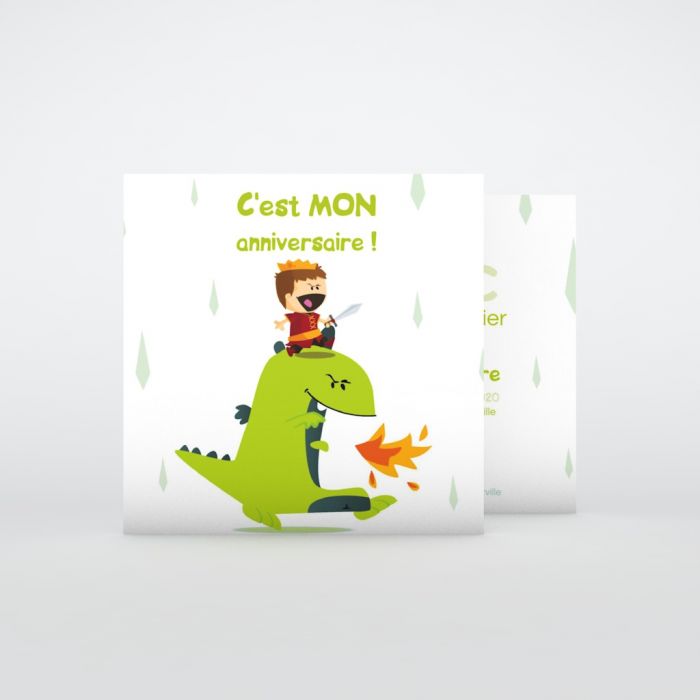 Invitation Anniversaire Enfant Dragon Et Chevalier Planet Cards