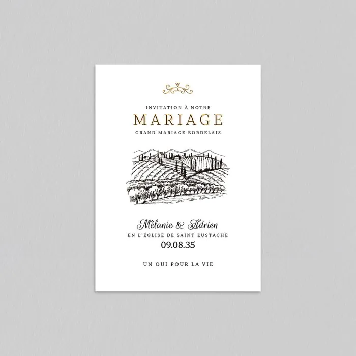 Étiquette bouteille mariage vin Romantique Kraft, Vin