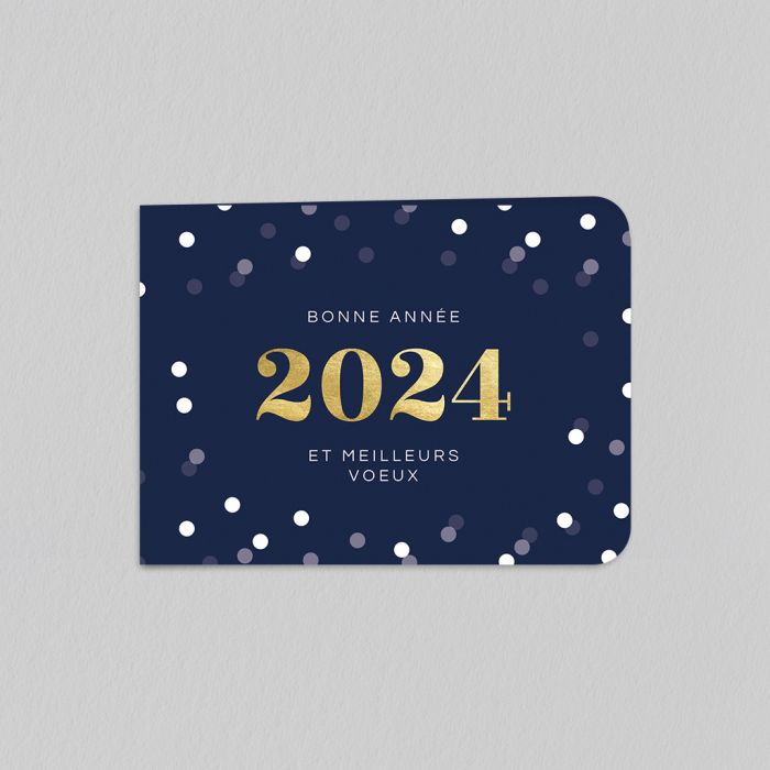Bonne année 2024, fond de confettis de paillettes dorées