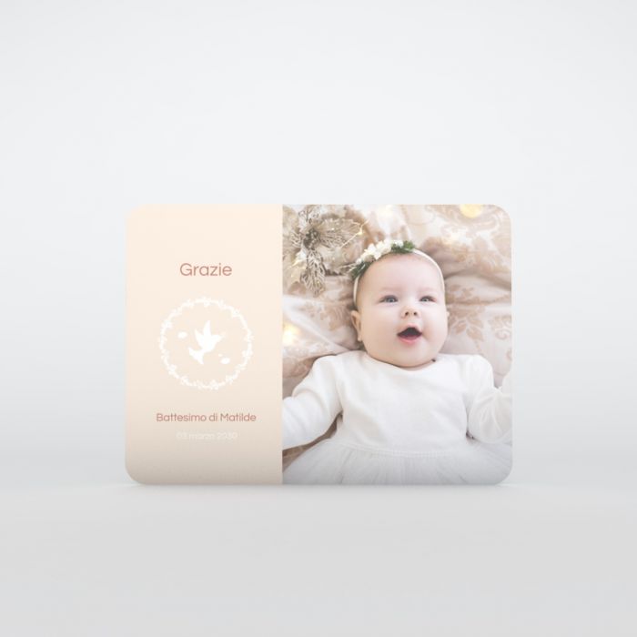 Card Con 3 BIGLIETTI, Segnaposto Battesimo Con Foto Bambina E  Ringraziamento -  Sweden