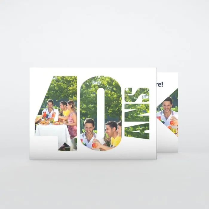 Carte d'Anniversaire Maxi Format avec Enveloppe - 40 ans - Jour de