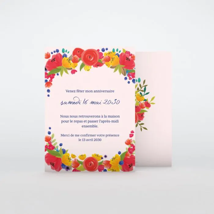 Invitation anniversaire adulte Fleurs d'anniversaire │ Planet Cards