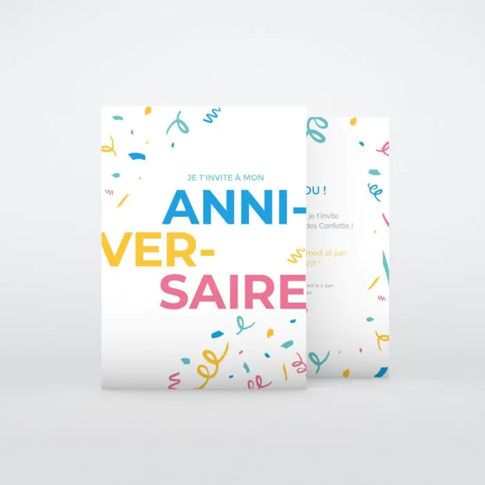 Invitation anniversaire enfant Anniv' et Confettis │ Planet Cards
