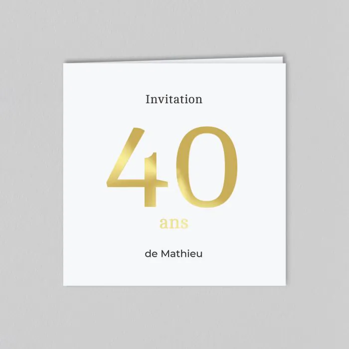 Créer une carte d'invitation d'anniversaire des 40 ans
