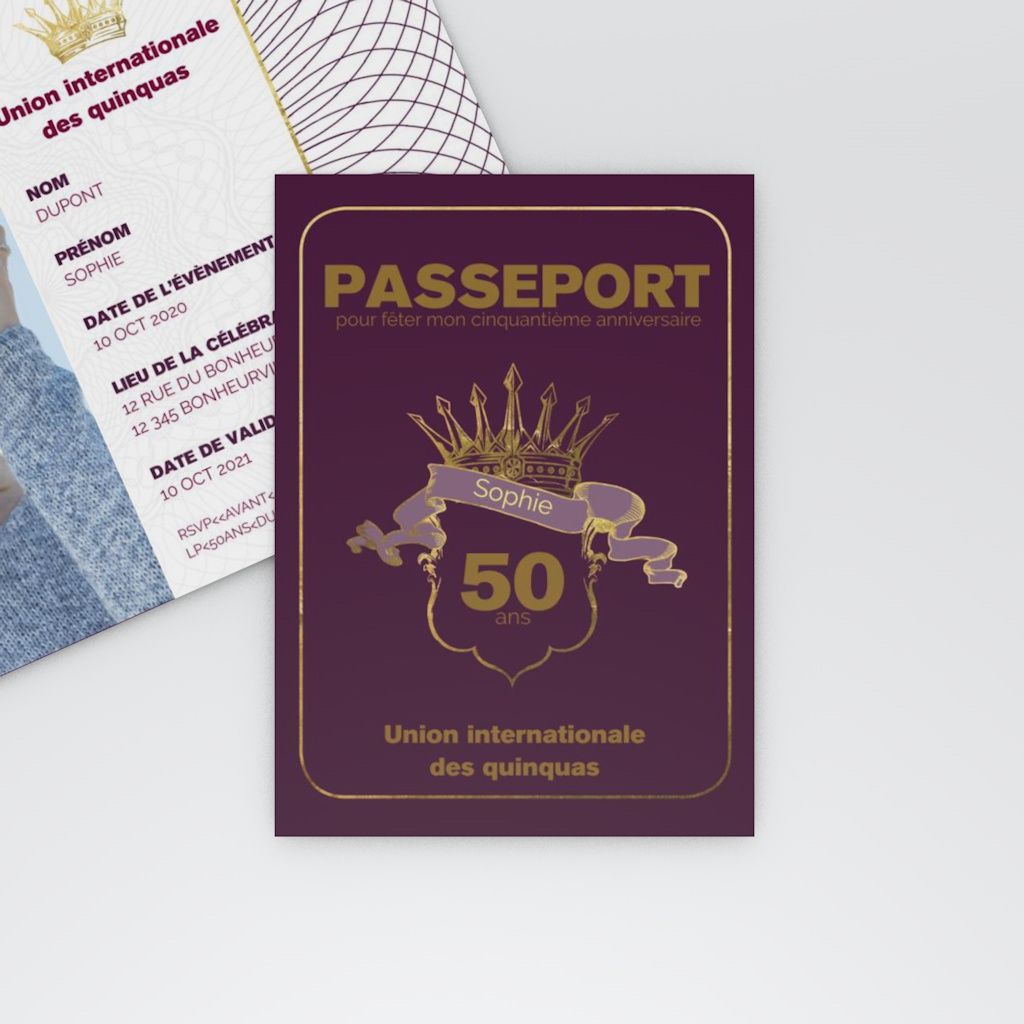 Invitation Anniversaire Adulte Passeport Anniversaire Planet Cards
