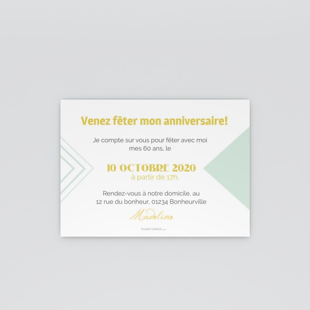 Invitation Anniversaire Adulte Pele Mele Pour 60 Ans Planet Cards