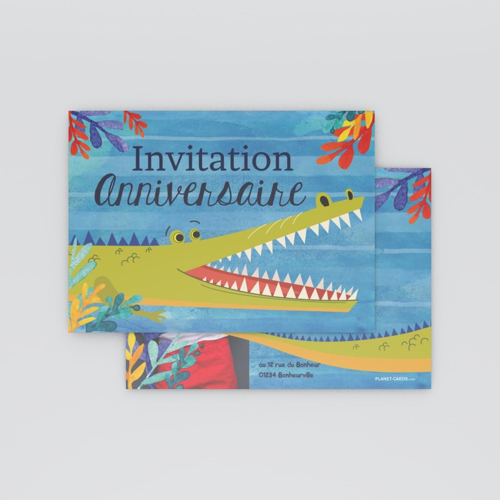 Invitation Anniversaire Enfant Crocodile Rigolo Planet Cards