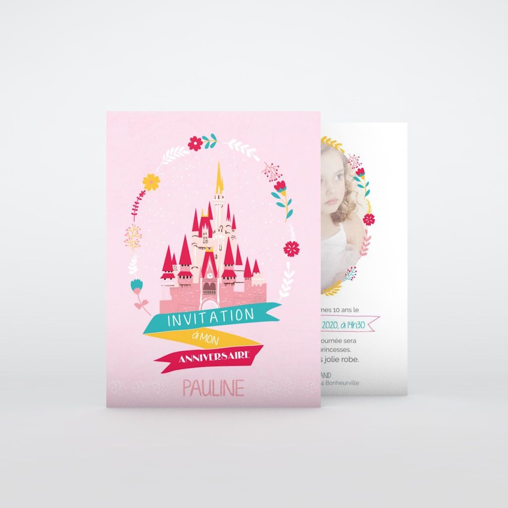 Invitation Anniversaire Enfant Chateau Scintillant Planet Cards