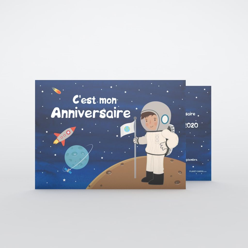 Invitation Anniversaire Enfant Astronaute Planet Cards