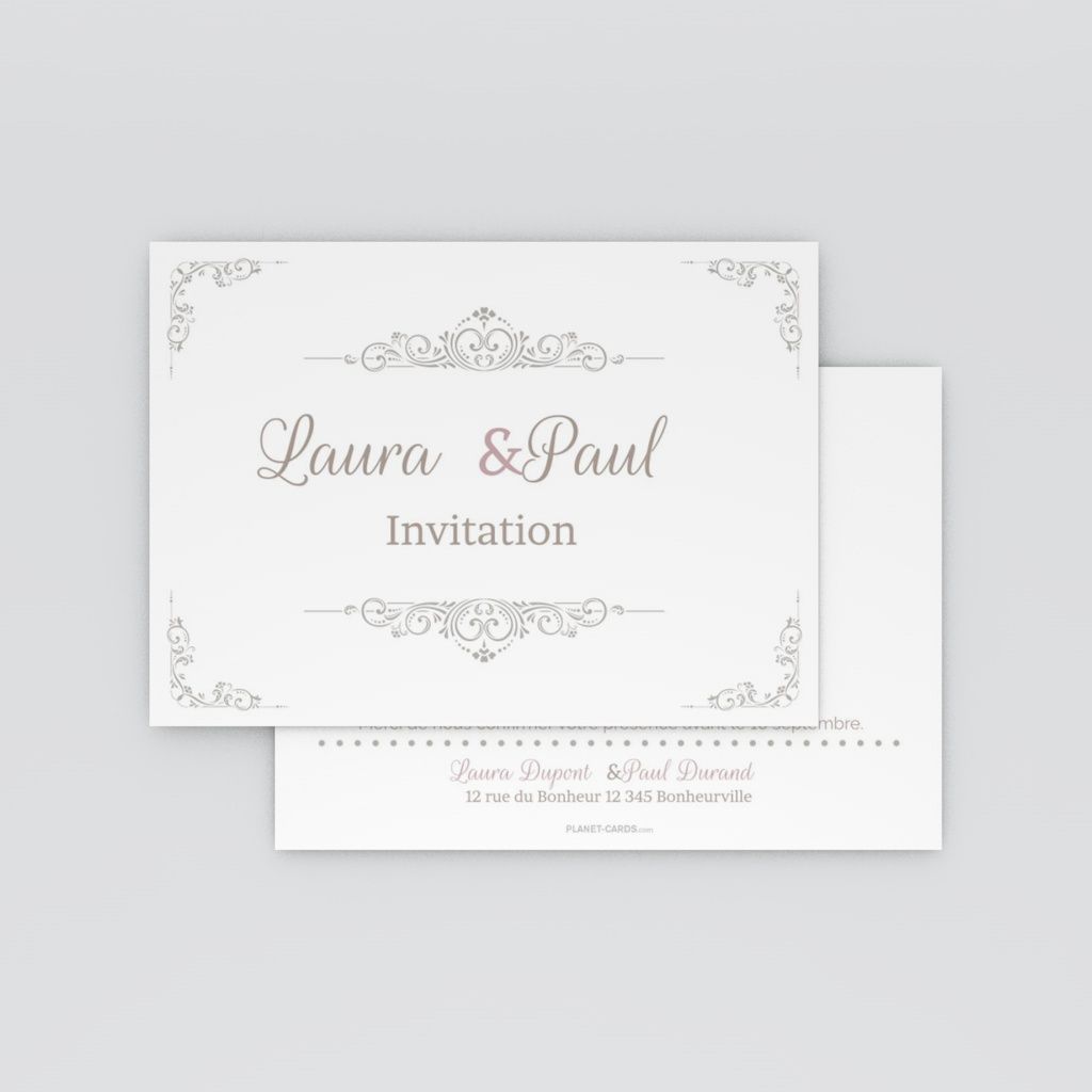 Invitation Mariage Cadres Arabesques Planet Cards