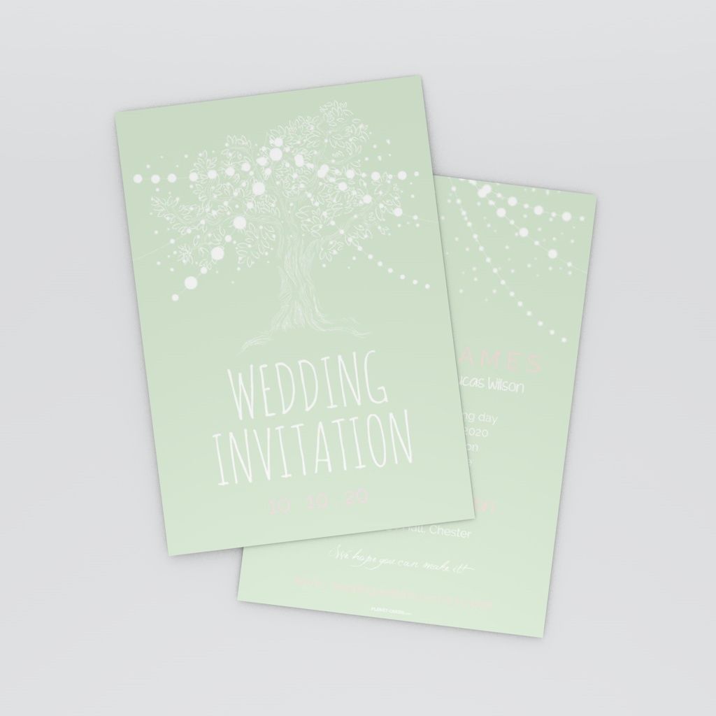 Wedding Invitation Tree Lights