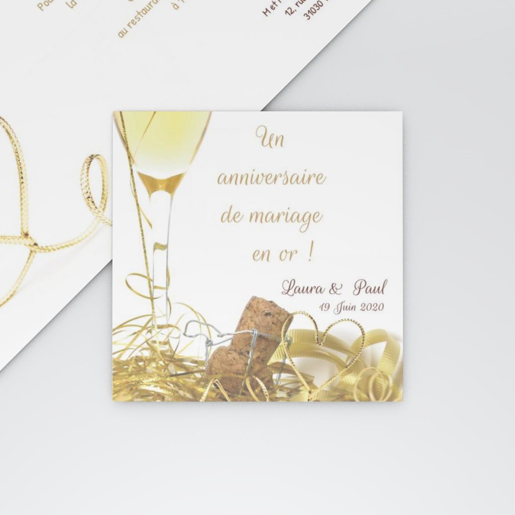 Carte Anniversaire De Mariage Champagne Planet Cards
