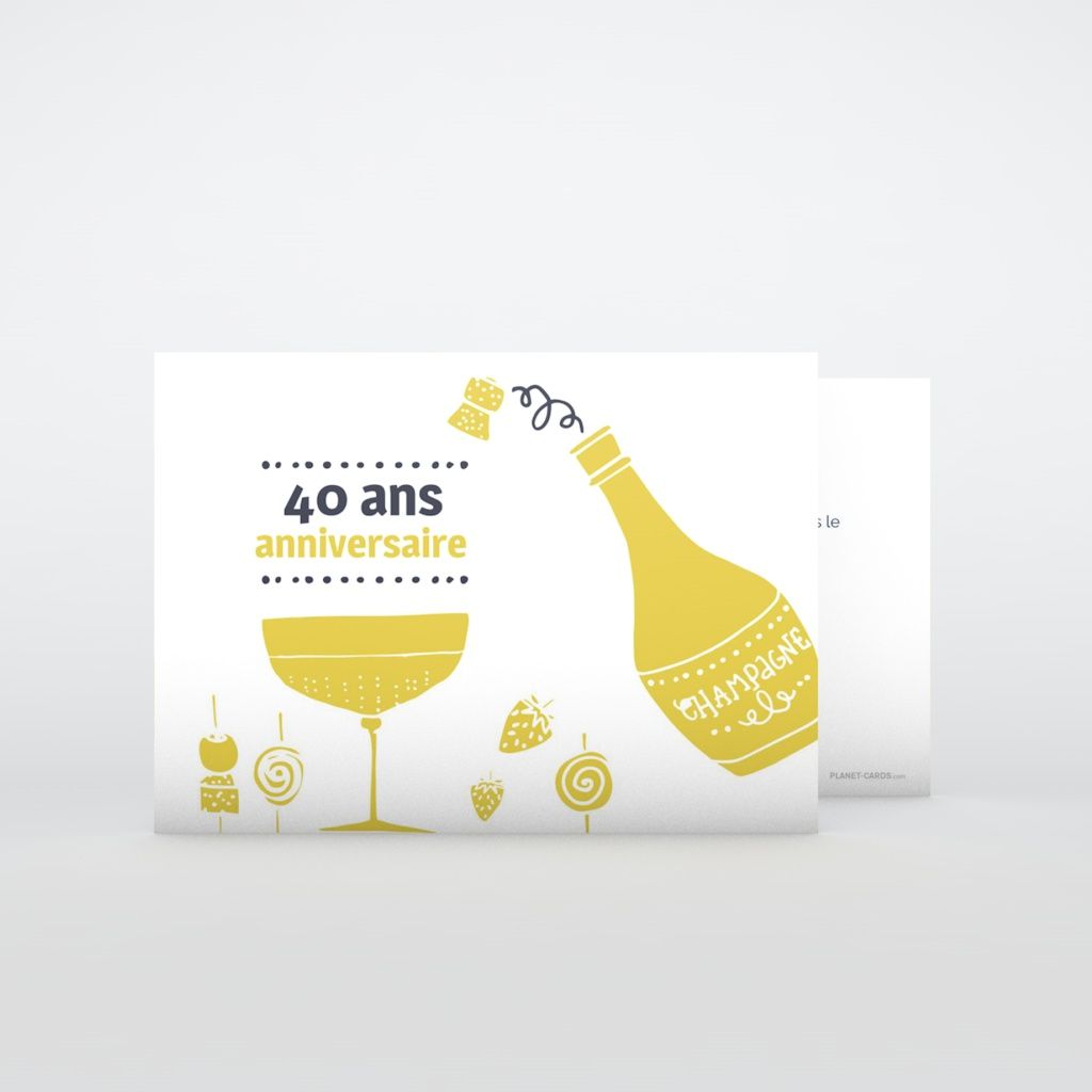 Carte Invitation pour anniversaire 40 - Invitations d'anniversaire 40  personnalisées