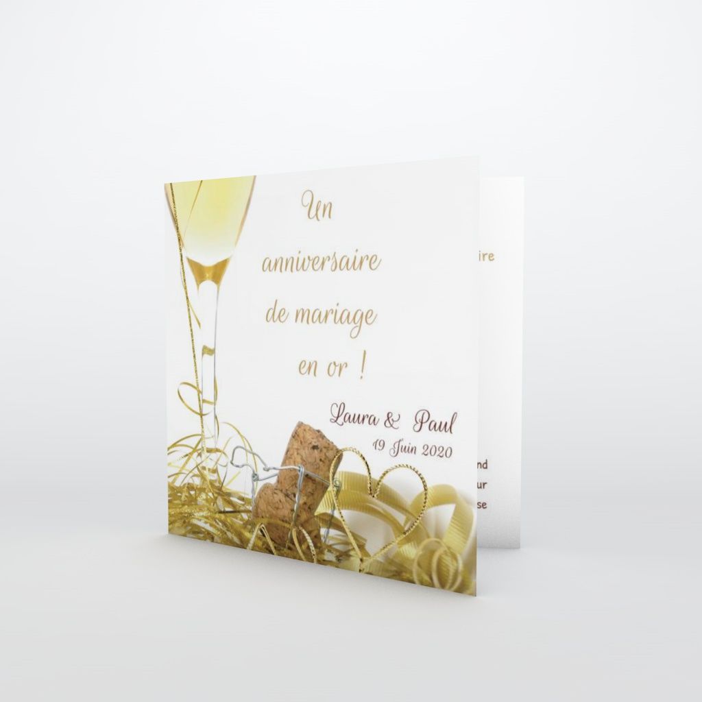 Carte anniversaire de mariage Champagne │ Planet Cards