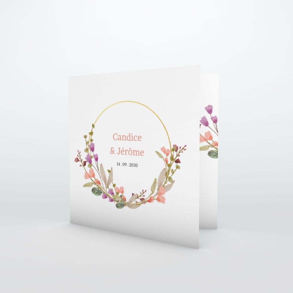 Faire part mariage Fleurs Pêche │ Planet Cards